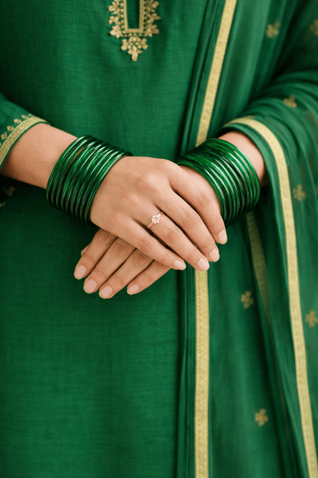 Emerald Glass Bangles